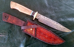 JN handmade damascus hunting knife H9a